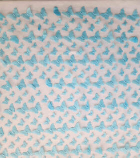 Butterfly 3D Evening Tulle - Baby Blue