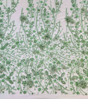 Amalfi Beaded Tulle - Fern Green