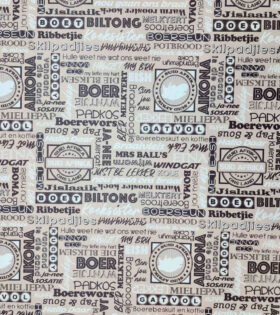 Upholstery Printed Vinyl - Afrikaans - Braai - Stone