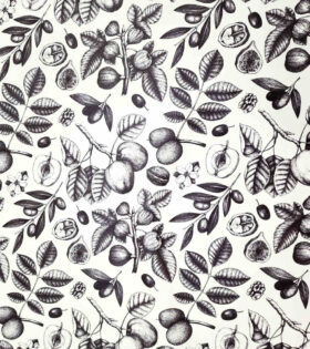 Upholstery Printed Vinyl - Orchard - White