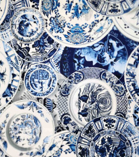 Printed Mini-Matt - Delft - Navy Blue