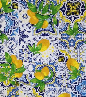 Printed Mini-Matt - Lemon - Blue