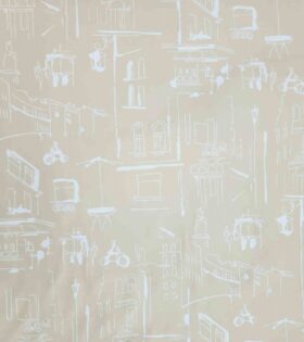 Upholstery Printed Vinyl - Beige
