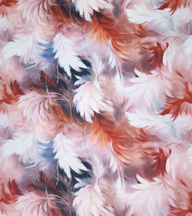 Digital Printed Duchess Satin - Feathers