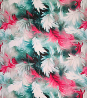 Digital Printed Duchess Satin - Feathers
