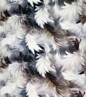 Digital Printed Duchess Satin - Feathers