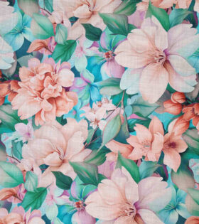 Printed Cotton Slub - Coral