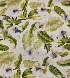 Printed Cotton Slub - Green
