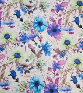 Printed Cotton Slub - Purple