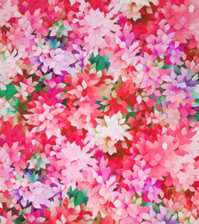 Rayon Challis D#6 - Floral - Cerise Pink
