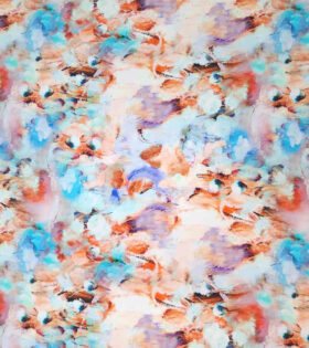 Rayon Challis D#8 - Abstract - Coral