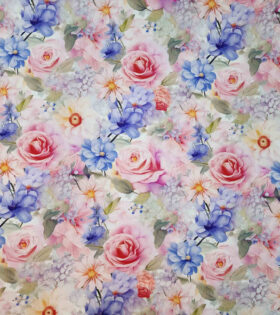 Rayon Challis D#1 - Floral - Baby Pink