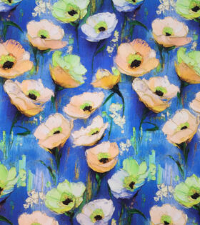 Rayon Challis D#5 - Floral - Blue