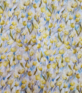 Rayon Challis D#2 - Floral - Mustard
