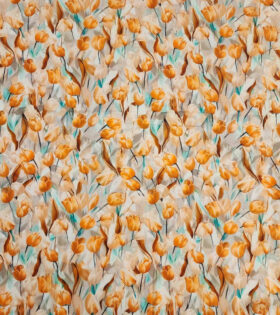 Rayon Challis D#2 - Floral - Peach