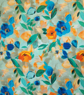 Rayon Challis D#11 - Floral - Mint