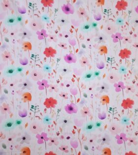 Rayon Challis D#10 - Floral - Red