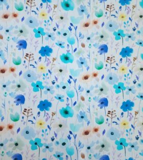 Rayon Challis D#10 - Floral - Turquoise