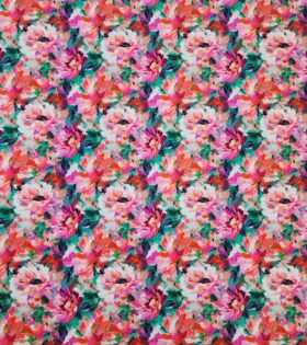 Rayon Challis D#4 - Floral - Cerise Pink