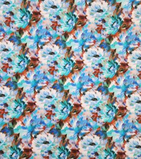 Rayon Challis D#4 - Floral - Powder Blue