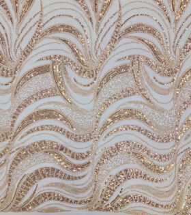 Beaded Tulle (16094) - Taupe