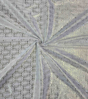 Bonded Lace with Foil - White