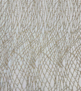 Riya Sugar Metallic Tulle - Beige