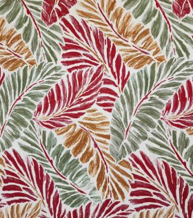 Osaka Linen Look - Leaves - Maroon