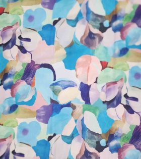 Printed Armani Satin - Abstract - Blue