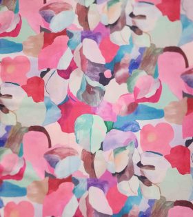 Printed Armani Satin - Abstract - Cerise Pink