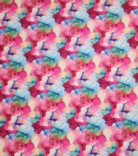 Printed Armani Satin - Floral - Cerise Pink