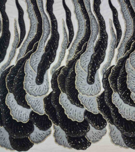 Embroidered Velvet Tulle - Grey