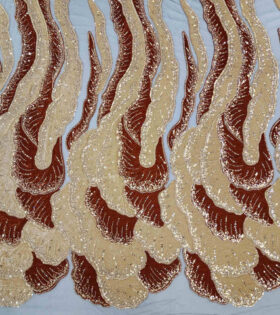 Embroidered Velvet Tulle - Beige