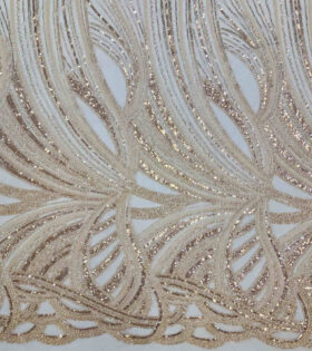 Beaded Tulle (16091) - Taupe