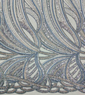 Beaded Tulle (16091) - Denim Blue