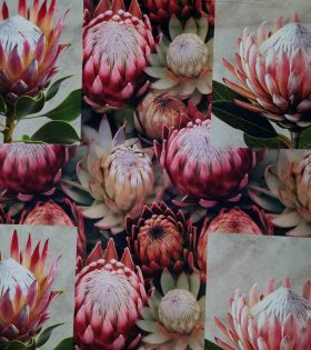 Printed Velvet Scatter Upholstery Panels - Protea