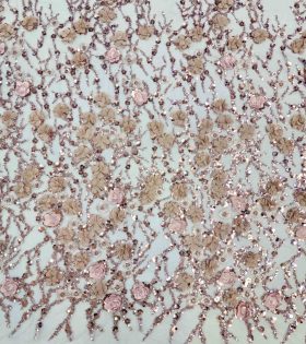 Reimah Beaded Tulle - Dusty Pink