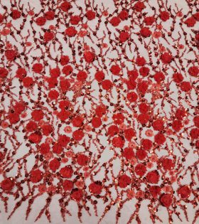 Reimah Beaded Tulle - Red