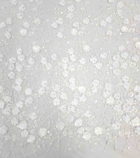 Reimah Beaded Tulle - White
