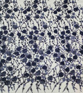 Reimah Beaded Tulle - Navy Blue