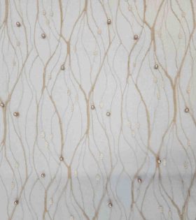 Pearl Embroidered Tulle - Beige