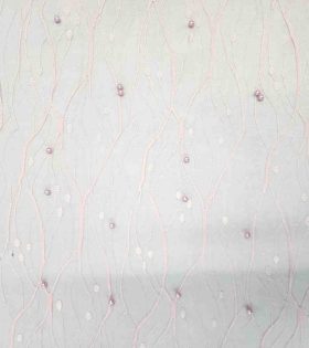 Pearl Embroidered Tulle - Pink