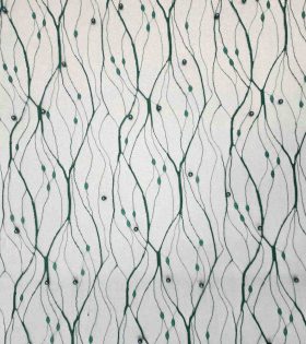 Pearl Embroidered Tulle - Bottle Green