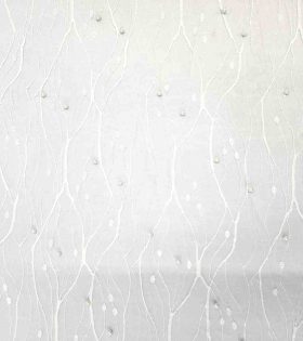 Pearl Embroidered Tulle - White