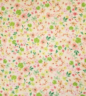 Printed Bubble Georgette D#1 - Floral - Apple Green