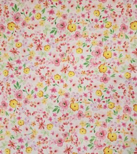Printed Bubble Georgette D#1 - Floral - Pink