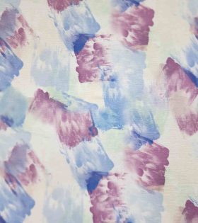 Printed Bubble Georgette D#2 - Abstract - Blue
