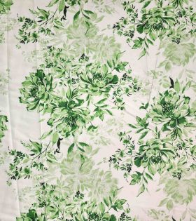 Printed Armani Satin - Floral - Apple Green
