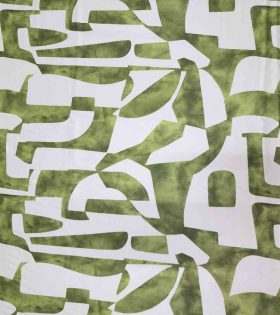 Printed Armani Satin - Abstract - Olive