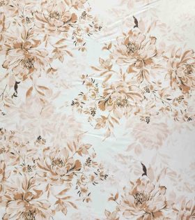 Printed Armani Satin - Floral - Beige
